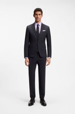 Easy-iron regular-fit shirt in stretch cotton, Light Purple