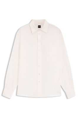 Blusa relaxed fit con bolsillos en el pecho, Rosa claro