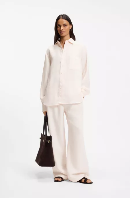 Relaxed-fit blouse with chest pocket