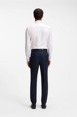 Camisa slim fit en popel&iacute;n de algod&oacute;n de planchado f&aacute;cil, Blanco