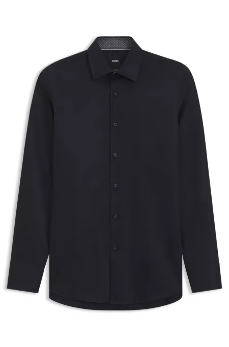 Easy-iron slim-fit shirt in cotton poplin