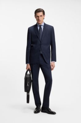 Camisa slim fit en algod&oacute;n estructurado que no se arruga, Celeste