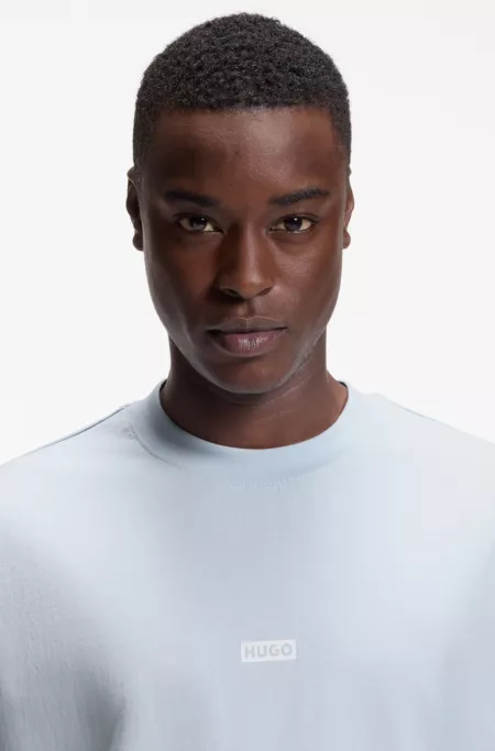 Dip-dyed logo T-shirt in cotton jersey