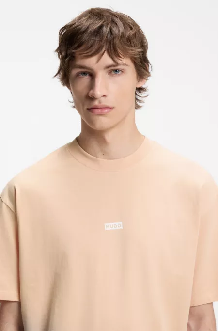 Dip-dyed logo T-shirt in cotton jersey