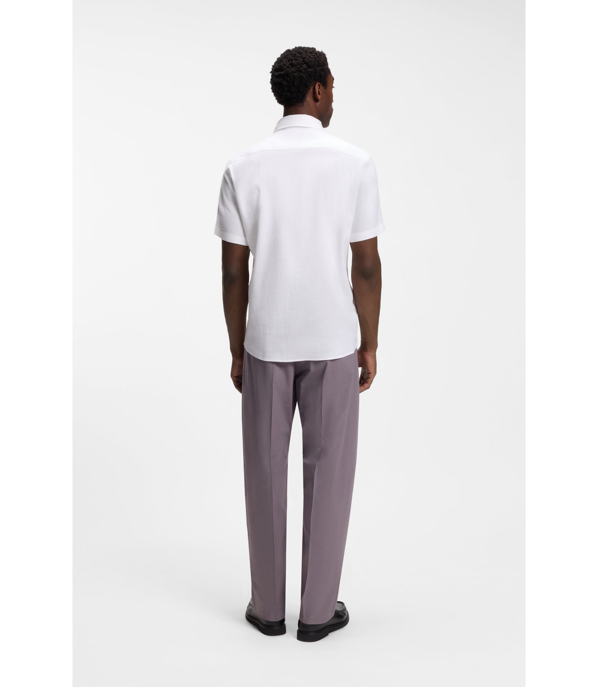 slim fit dress slacks Boss | White Shirt for Boy with Logo main image 0