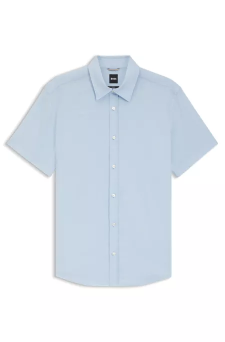 Slim-fit shirt in stretch linen