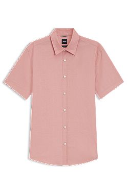 Slim-fit shirt in stretch linen