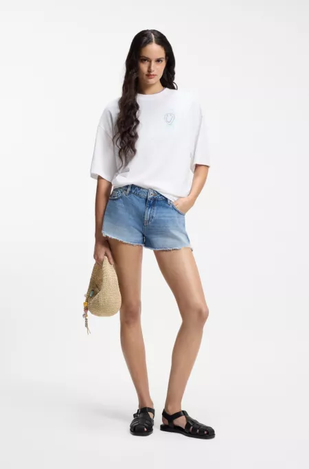 Cotton-jersey T-shirt with printed artwork