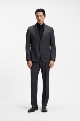 Mocasines de piel con efecto liso y granulado, Negro