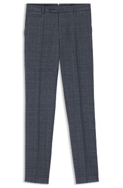 Pantalon Slim Fit en laine vierge, soie et lin