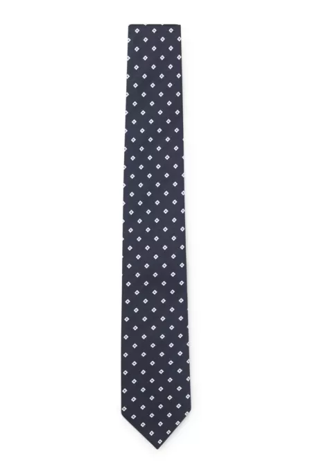 Jacquard-pattern tie in a silk blend