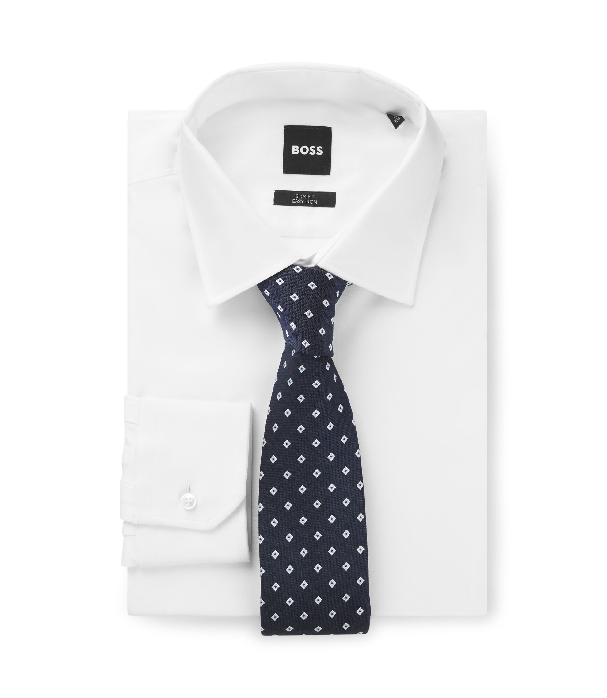 Jacquard-pattern tie in a silk blend
