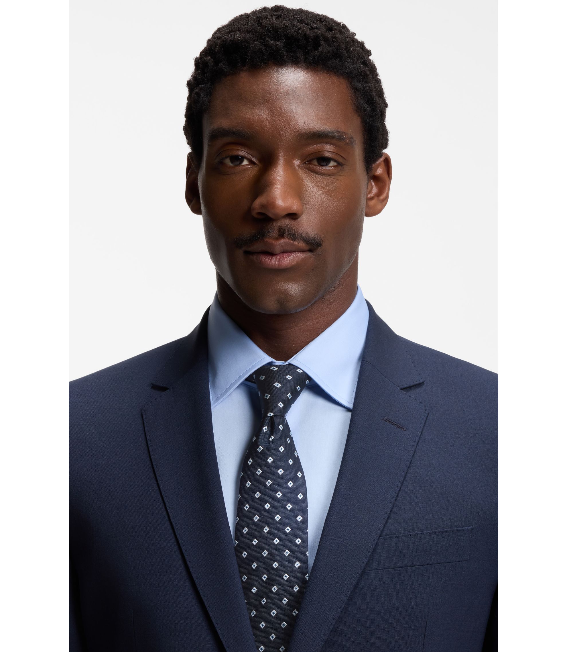 BOSS - Jacquard-pattern tie in a silk blend - Dark Blue