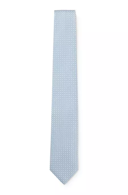 Jacquard-pattern tie in a silk blend
