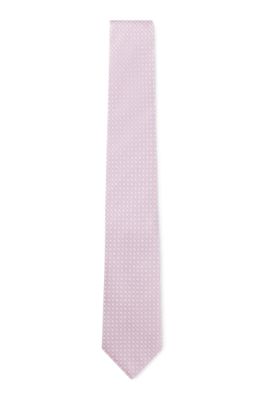 Corbata de seda con estampado tejido en jacquard, Luz p&uacute;rpura