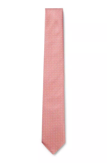Jacquard-pattern tie in a silk blend