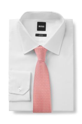 Corbata de seda con estampado tejido en jacquard, Rosa claro