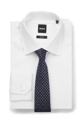 Corbata de seda con estampado tejido en jacquard, Rosa claro