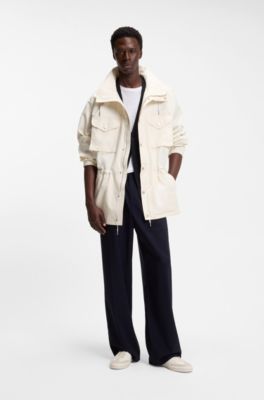 BOSS BY BECKHAM parka jacket in cotton, White