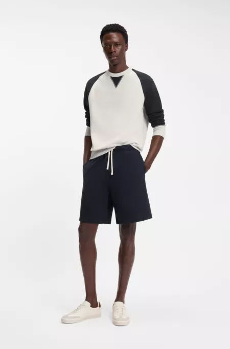 BOSS BY BECKHAM cotton sweater with color-blocking