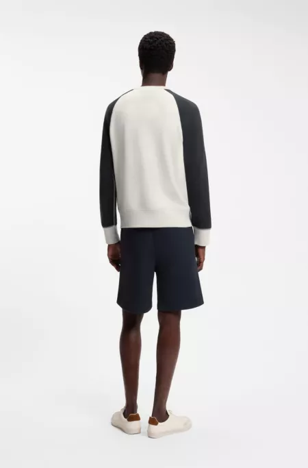 BOSS BY BECKHAM cotton sweater with color-blocking