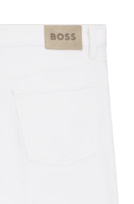 White jeans in slub denim, White