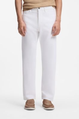 Vaqueros blancos en denim flameado, Blanco