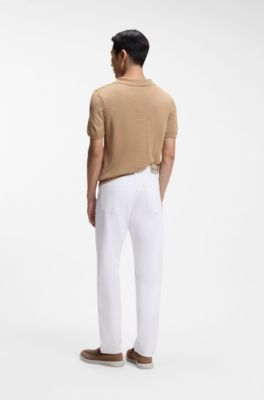 Jean blanc en denim flamm&eacute;, Blanc