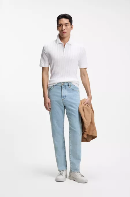 Bright-blue jeans in comfort-stretch denim