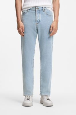 Bright-blue jeans in comfort-stretch denim, Light Blue