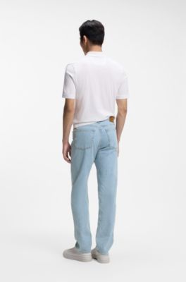 Jean confortable en denim stretch bleu vif, bleu clair