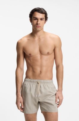 Ba&ntilde;ador en tejido de secado r&aacute;pido con estampado, Beige claro
