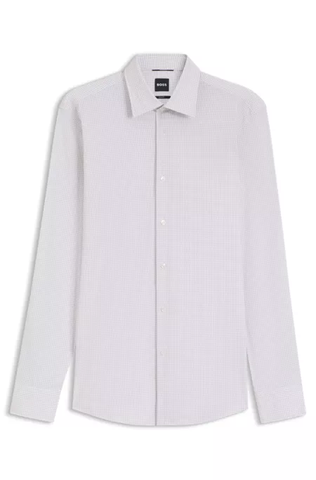 Printed slim-fit shirt in performance-stretch jersey