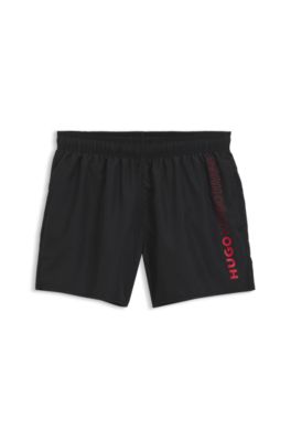 Short de bain avec logos, Noir