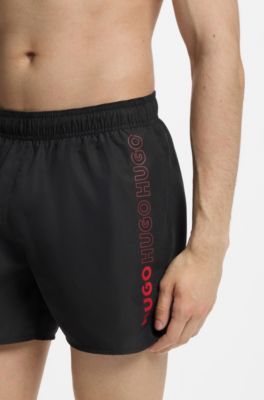 Short de bain avec logos, Noir