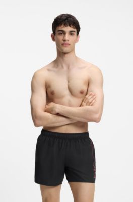 Short de bain avec logos, Noir