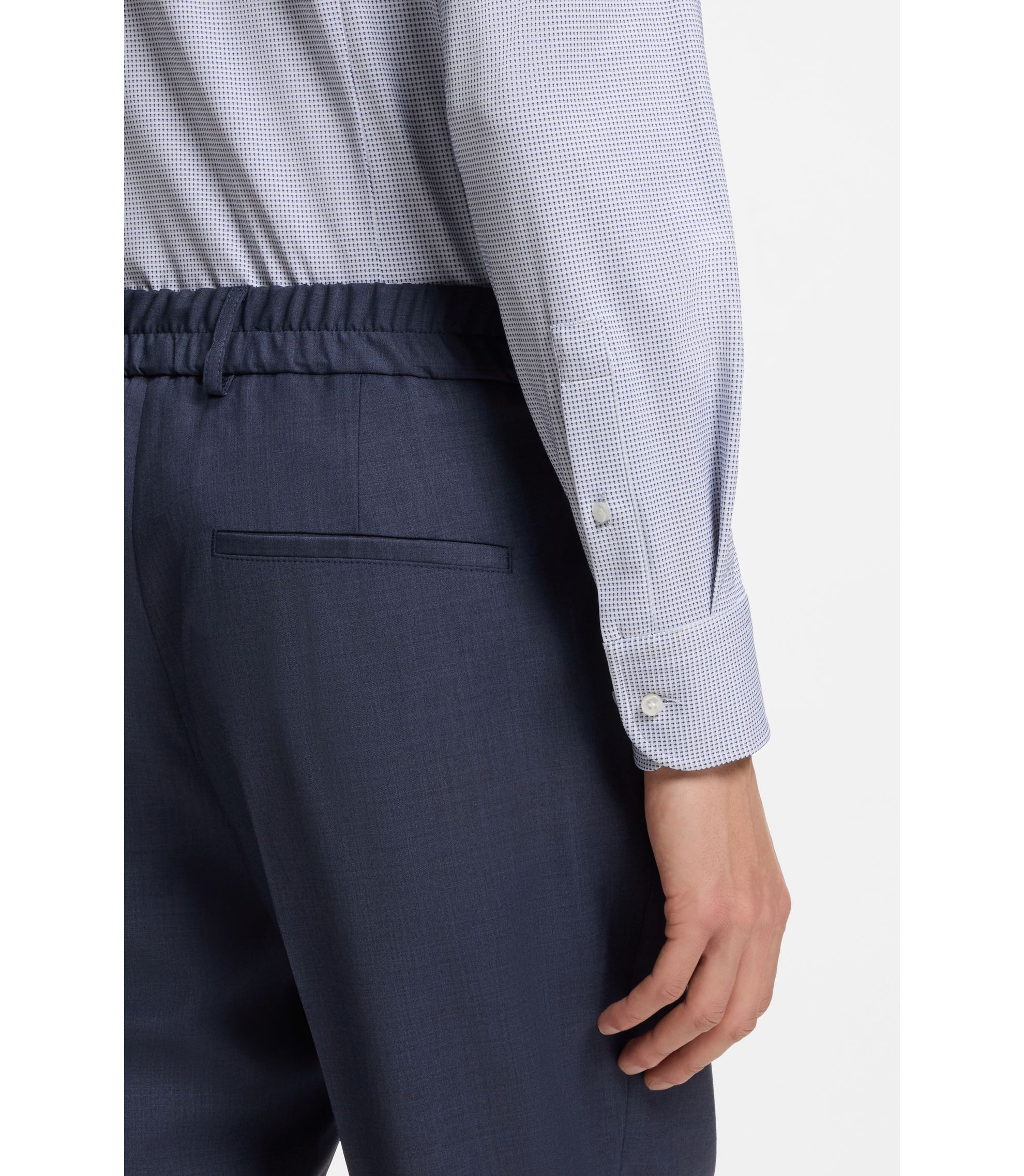 BOSS - Slim-fit shirt in Italian performance-stretch jersey - Dark 