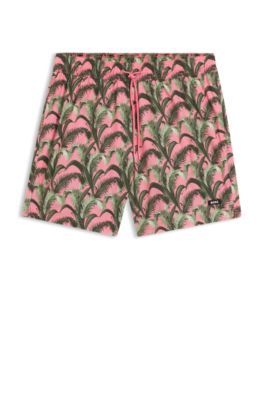 Swim shorts with all-over print, light pink