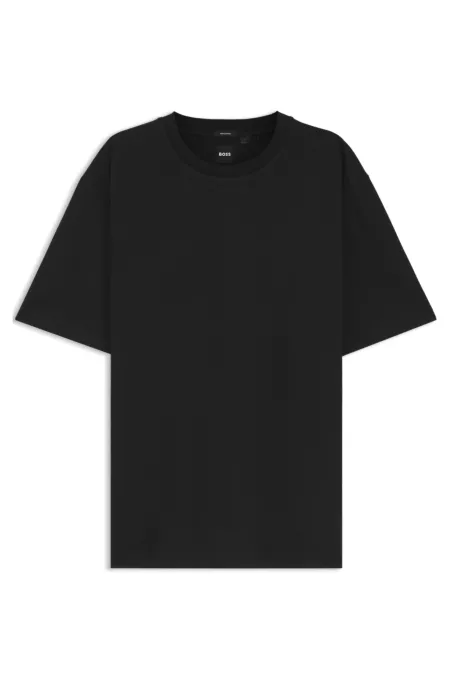 Regular-fit T-shirt in micro-patterned mercerized cotton