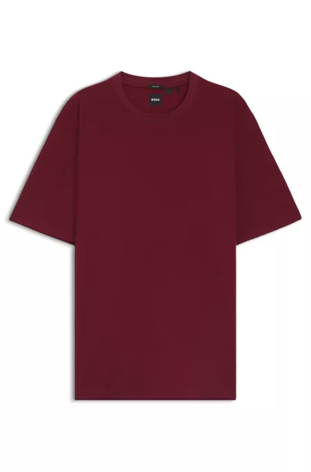 Regular-fit T-shirt in micro-patterned mercerized cotton