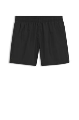 Swim shorts with all-over stacked logos, Black