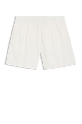 Ba&ntilde;ador tipo shorts de secado r&aacute;pido con logos grabados, Beige claro