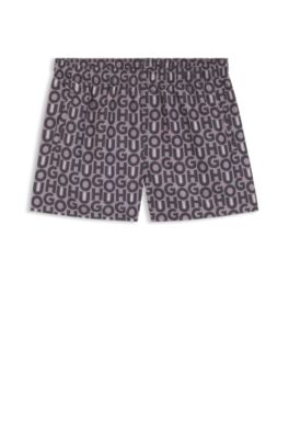 Quick-dry swim shorts with all-over print, light pink