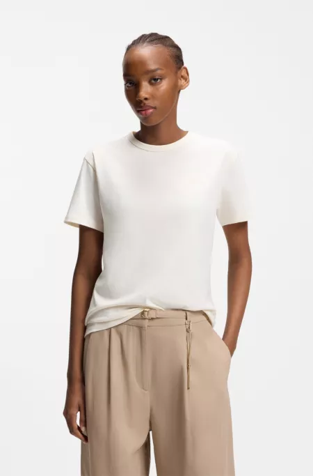 Embroidered-logo T-shirt in cotton jersey