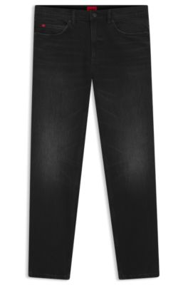 Slim-fit jeans in black stretch denim, Dark Grey