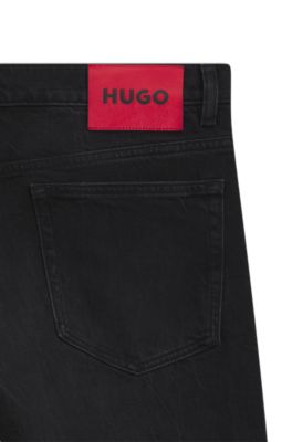 Slim-fit jeans in black stretch denim, Dark Grey