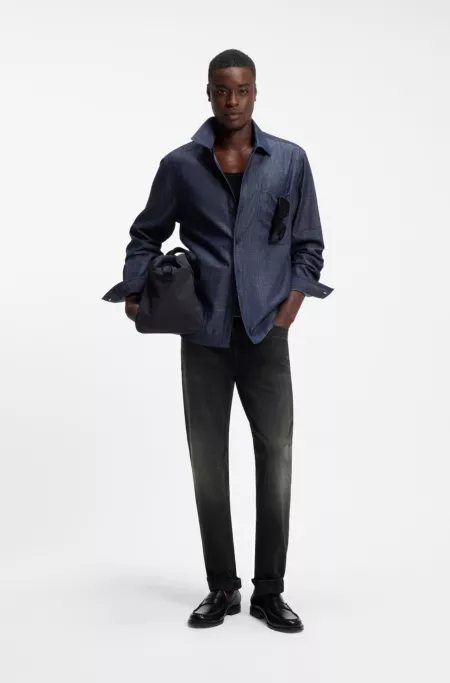 Slim-fit jeans in black stretch denim