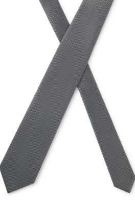 Jacquard-pattern tie in silk, Light Blue