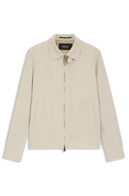 Slim-fit jacket in linen, White