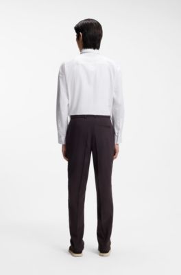 Camisa relaxed fit de popel&iacute;n de algod&oacute;n a rayas, Blanco